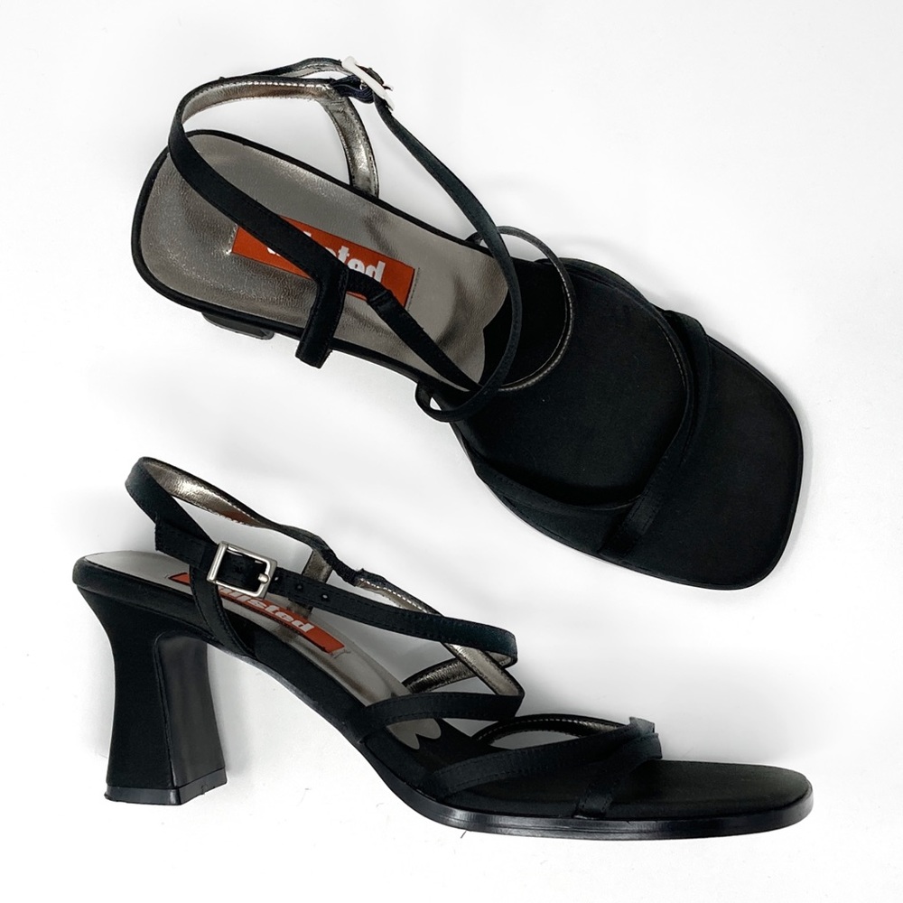 Vintage Y2K Square Toe Satin Sandals